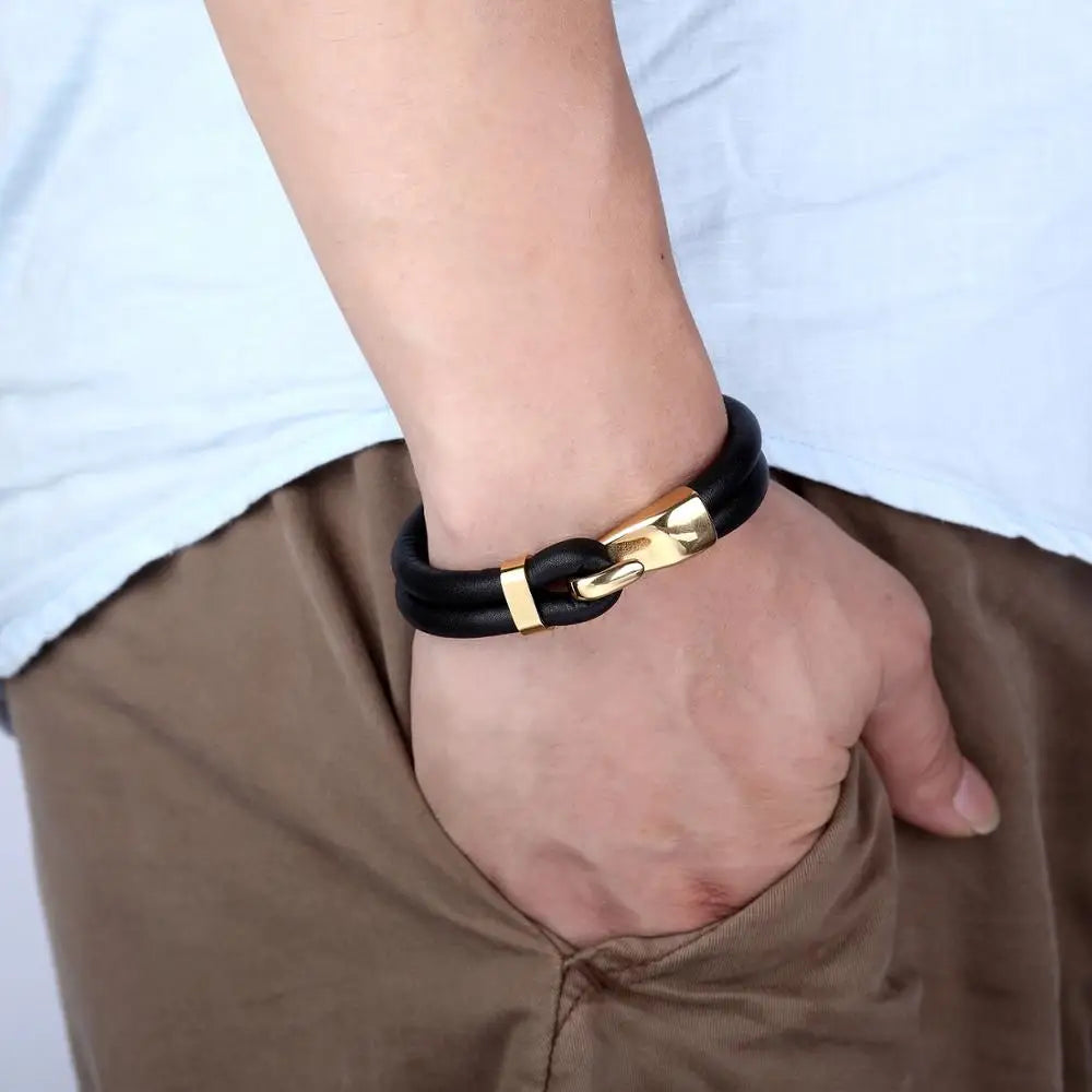 Mettz Leather Anchor Bracelet - Mettz Signature