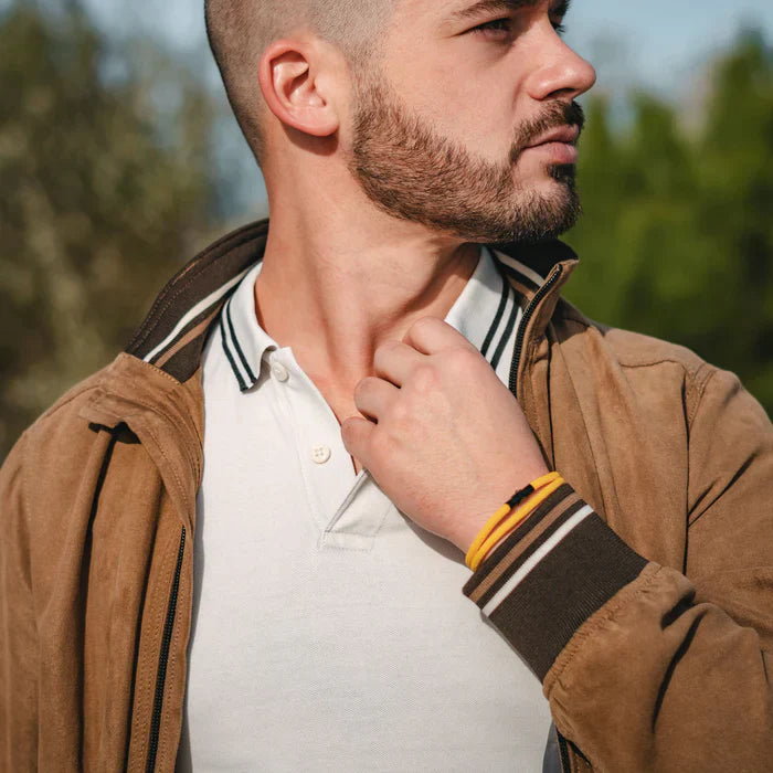 Milan Yellow Minimalist Wave Rope Bracelet - Mettz Signature