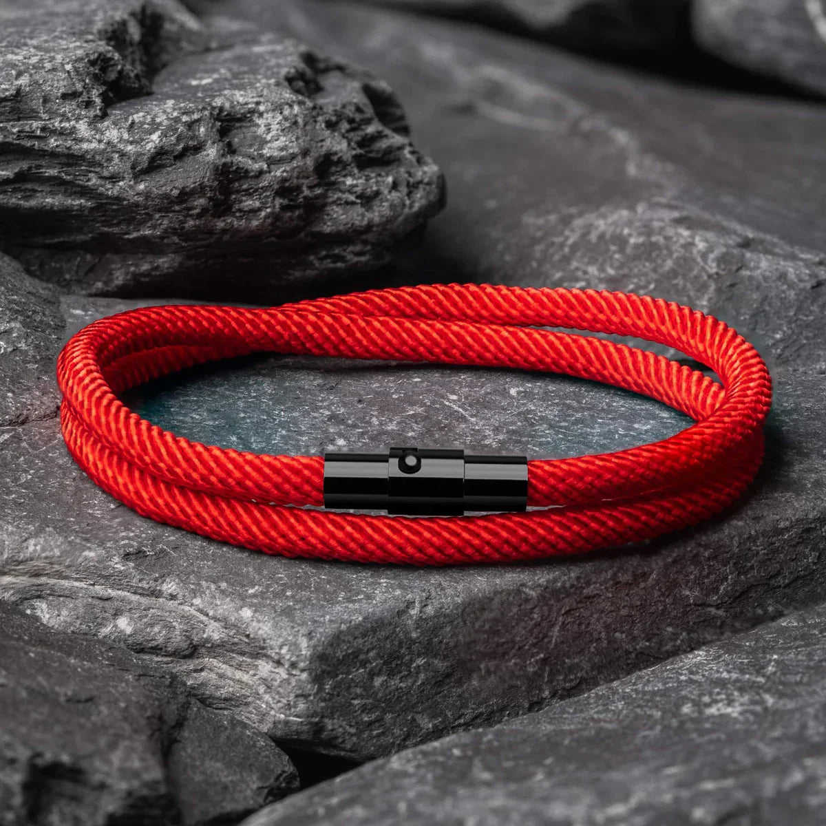 Milan Red Minimalist Wave Rope Bracelet - Mettz Signature
