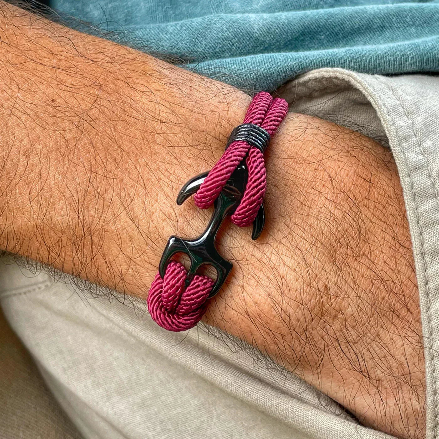 Anchor Braided Wine Rope Bracelet - Mettz Signature