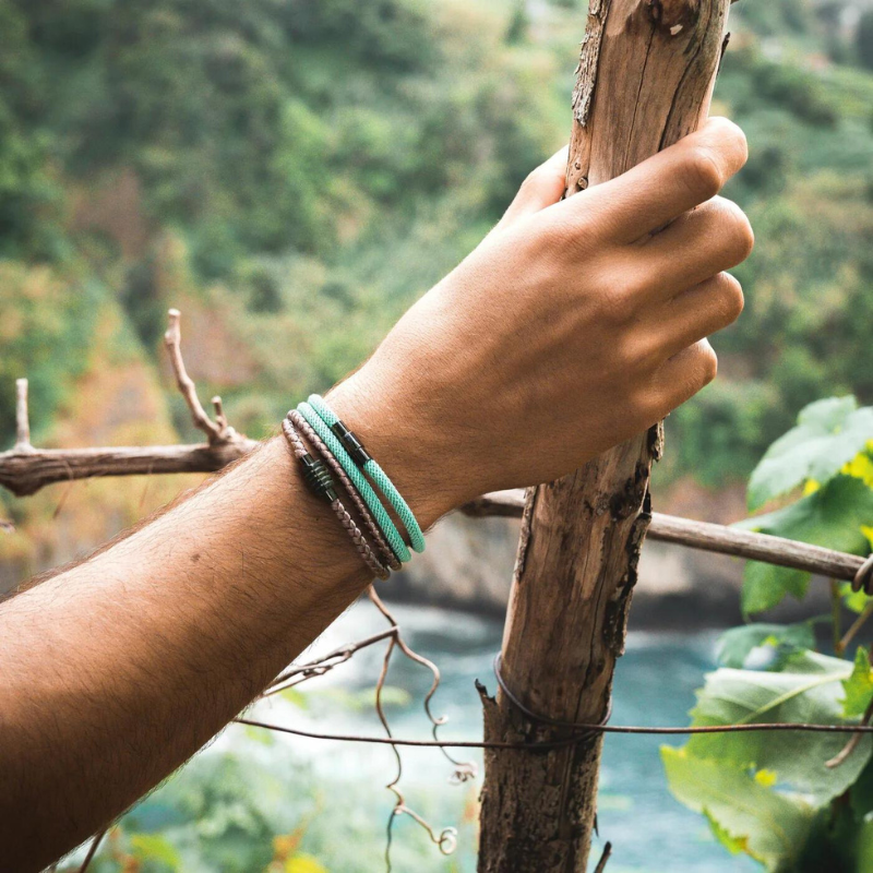 Milan Light Blue Minimalist Wave Rope Bracelet - Mettz Signature