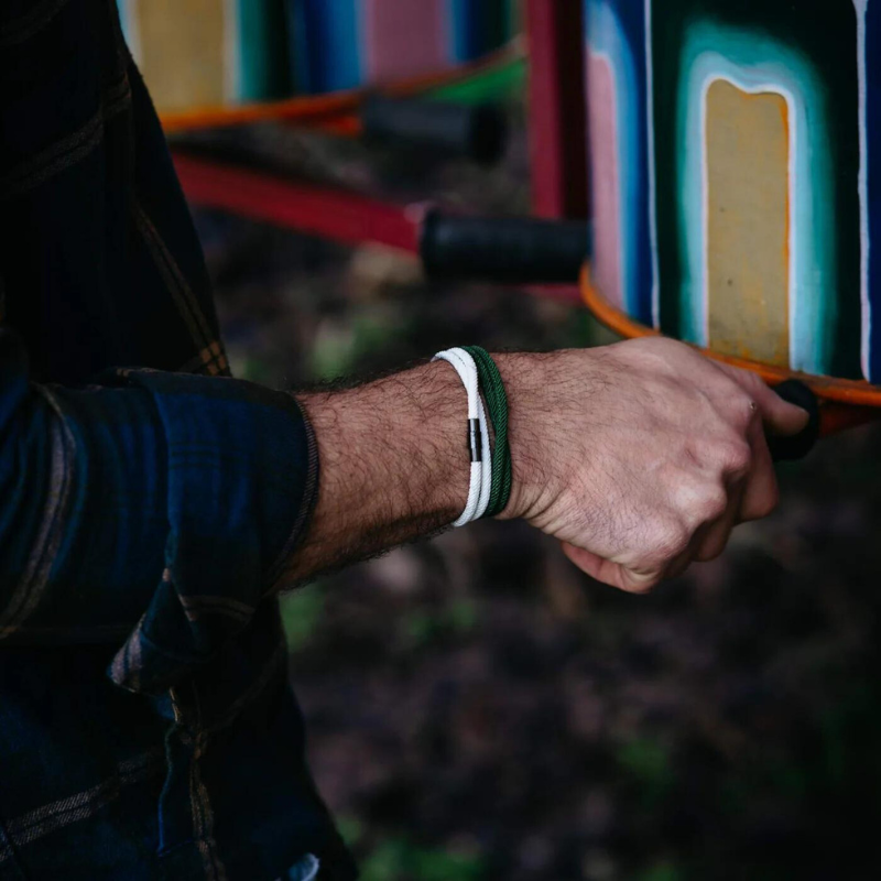 Milan White Minimalist Wave Rope Bracelet - Mettz Signature