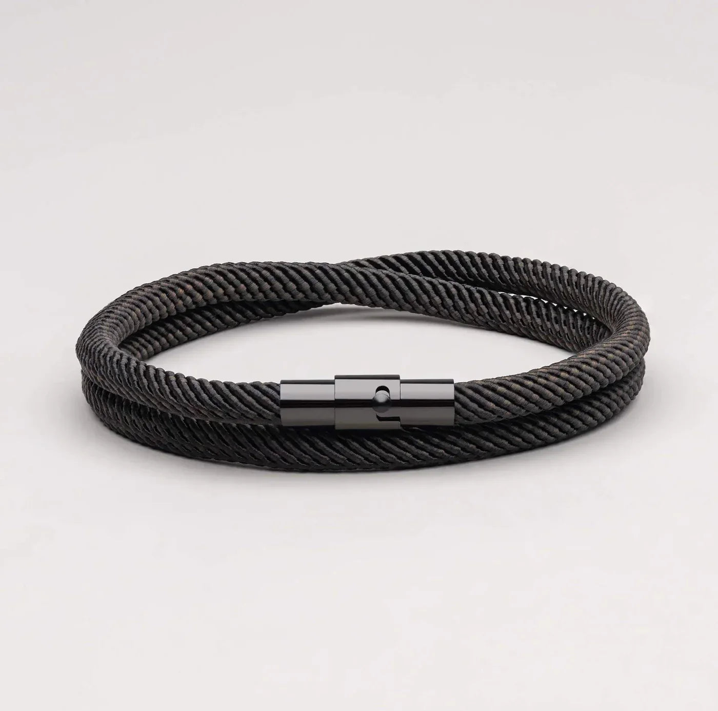 Milan Black Minimalist Wave Rope Bracelet - Mettz Signature