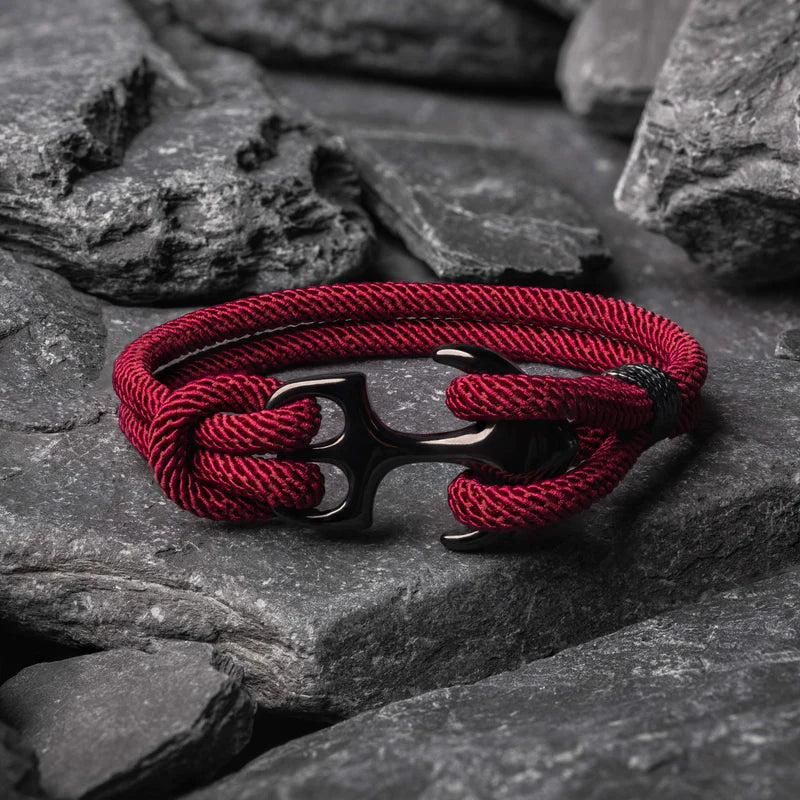 Anchor Braided Wine Rope Bracelet - Mettz Signature
